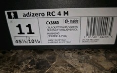 Size 11 Adidas Adizero RC 4 ‘Black Solar Green’ gx6660 Comfort NEW