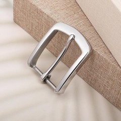 Silver Belt Buckle, 1.5 Inch Belt Buckles for Men, Stainless Steel Single Prong
