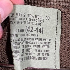 Vintage Military Henley Sweater L OD Green Wool Perfect Knitting Mills 1988 80s