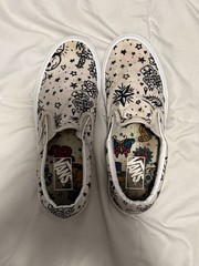 VANS Classic Slip-On Men’s Low Top Slip-On Sneakers Tattoo Print Canvas