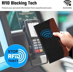 RFID Blocking Checkbook Cover Case Standard Register Duplicate Checks Pen Holder