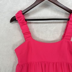 Amanda Uprichard Top Womens Small Pink Tiered Babydoll Ruched Straps Tank Shirt