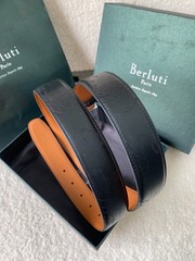 Berluti Belt Venezia Scritto genuine leather handmade width 3.5cm/1.37inch