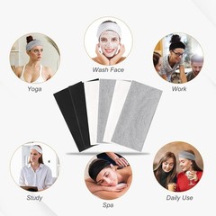 6 Pack Wide Headbands for Women, 9.3×4.7inch Cotton Black, white, gray