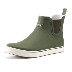 HISEA Men’s Deck Boots Ankle Rain Boots Waterproof Rubber Sailing Fishing Boots