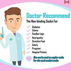 8 Pairs Medipeds MENS Cushioned Non Binding Nano Glide Diabetic Ankle Socks