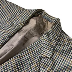 VTG Avoca Man Men’s Wool Tweed Blazer Beige/Blue Houndstooth • Ireland • 44R