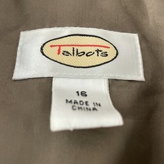 Talbots Button Front Nylon Poly Casual Jacket Women’s 16 Brown