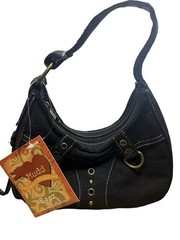 New With Tags Vintage Y2K Black Mudd Bagz Brand Purse hobo top