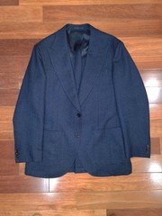 Spier Mackay Navy/Blue Wool Patch Pocket Peak Lapel Blazer 42R Slim