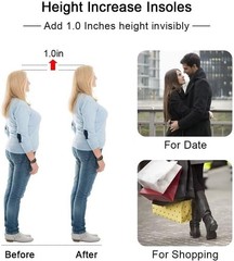 Dr.Foot Height Increase Insoles – Discreet Gel Heel Lift Inserts (1″ Height)