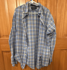Daniel Cremieux Men’s L Blue Plaid Long Sleeve Button-Down Button-Up Shirt