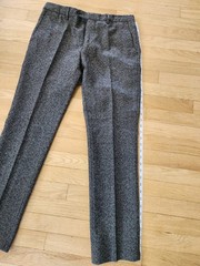 Jigsaw London Men’s Suit 38R 32W 100% Virgin Wool Grey Micro Tweed Portugal