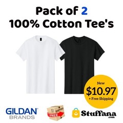 Gildan (2-pack) 100% Cotton Short Sleeve Tee T-Shirt S-3XL New