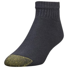 Gold Toe Men’s 656p Cotton Quarter Athletic Socks, Multipairs, Black (6-Pairs),