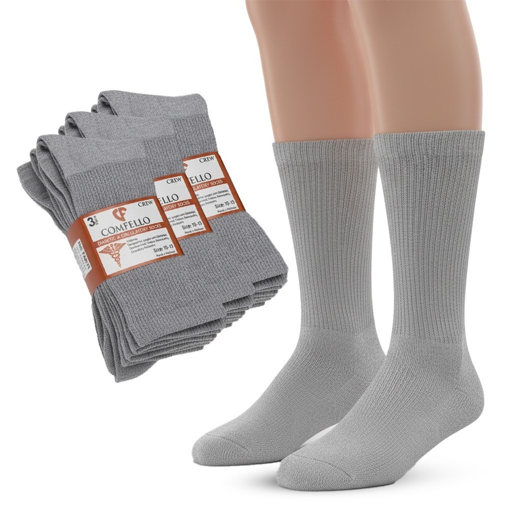 Diabetic Crew Socks Men Women Circulatory Health 3 6 12 Pairs 9-11 10-13 13-15