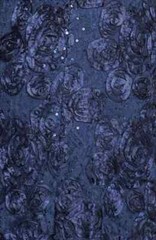Alex Evenings Navy Blue Sequin Rosette Lace A-Line Gown Size 14 $269