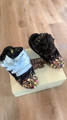 Lanvin Men’s Low Top Lace-Up Sneakers Black/Multicolor Splatter New Def