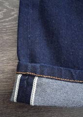 Frank & Oak Cyndi Straight Fit Selvedge Denim Blue Jeans High Rise Size 24×28