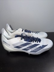 NWT adidas Adizero Electric Mens Football Cleats White Navy Blue IE6290 Sz 9