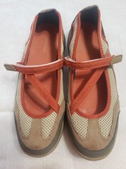 LANDS’ END Leather Mesh Loop Mary Jane Trekker Athletic Shoes 8.5 M NEW