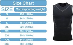 Men Compression Shirt Version Ionic Shaping Sleeveless Vest Sport Tank Top S-2XL