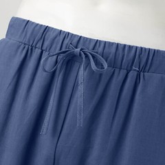 Men’s Summer Cotton Linen Drawstring 3/4 Length Pants Casual Baggy Capri Shorts