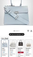 Calvin Klein Becky Turnlock Triple Compartment Tote Satchel Cloud Blue