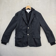 House Hause of Howe Striped Hoodie Blazer Jacket Mens Size 46 Blue Black