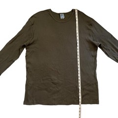 NEW Vintage 90s Ribbed Thermal Utility Top Womens XL Green Basic Layer Gorpcore