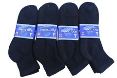 Black ANKLE Diabetic Socks Health Men’s & Women’s Cotton ALL SIZE Up to 13-15
