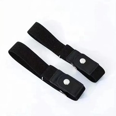 2 Pack No Buckle Elastic Belt Invisible Loop Belt for Jeans Pants