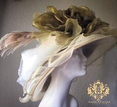 Rose Kentucky Derby Hat Cream Ivory Moss Hues Royal Ascot Del Mar Melbourne Cup