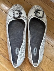 Dr Scholls Shoes Womens 9 M Friendly Ballet Flats White Leather Comfort