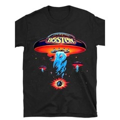 100% Cotton Boston Band T-Shirt Poster Shirt Spaceship Rock Band T-Shirt Men’S