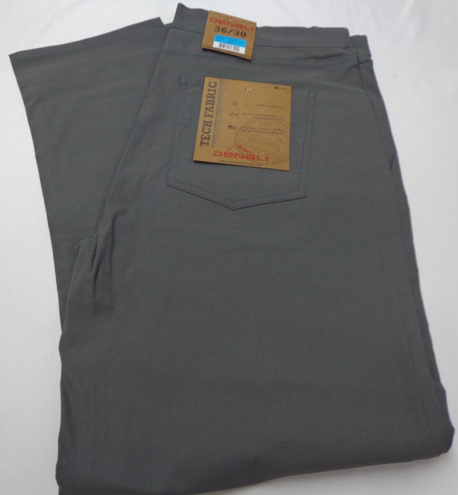 DENALI Charcoal Sky Gray Tech Fabric Stretch Pants NWT 36/30 MSRP $54
