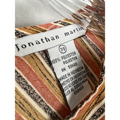 Jonathan Martin Striped Shift Dress Womens 7/8 Orange Brown Travel Sleeveless