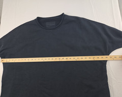 Frank & Eileen Sweatshirt XL Black Effie Capalet Raw-Edge Wide Crewneck