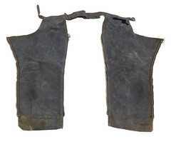 Vintage Riding Chaps Leather Suede Adjustable Waist Talon Zipper Great Patina