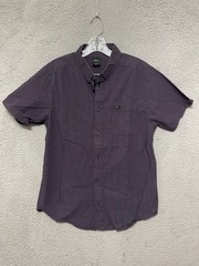 RVCA Men’s Shirt Size Medium Slim Fit Button up Short Sleeve Adult Cotton