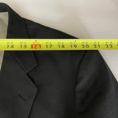 Stafford Blazer Jacket Mens 42R Black Solid Polyester Worsted Wool Gold Buttons