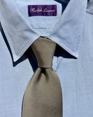 Ralph Lauren Purple Label Solid Silver / Grey Silk Necktie – Italy – $235.00