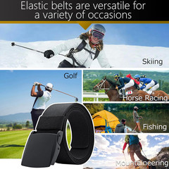 Men’s Adjustable Tactical Belt TSA Approved Metal-Free Elastic Stretch Belt Navy