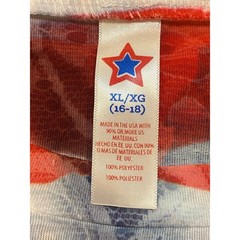 American Flag Rhinestone Lace T-Shirt XL 16-18 Patriotic USA Stars Stripes