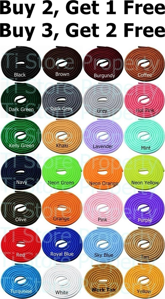Round Athletic Shoe String shoelace Sneaker 27 36 45 54 inch ROUND SHOELACES