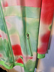 Neon Tie Dye HOODIE JACKET DRESS XL: RAVE/ CLUB/ FESTIVAL/ PARTY/ Y2K/ UNIQUE