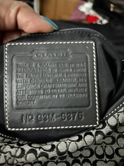 Coach Signature Gray Black Crossbody Bag Buckle Closure Detachable Strap