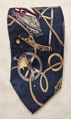 Stars And Stripes Navigator Imported Silk Vintage Men’s Tie Made In USA
