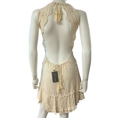 R. Vivimos Boho Crochet Tiered Dress Gauzy Prairie Euro Fairycore Cottagecore S
