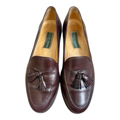 Men’s Cole Haan Burgundy Leather Tassle Loafers Size 11 D Made In Italy